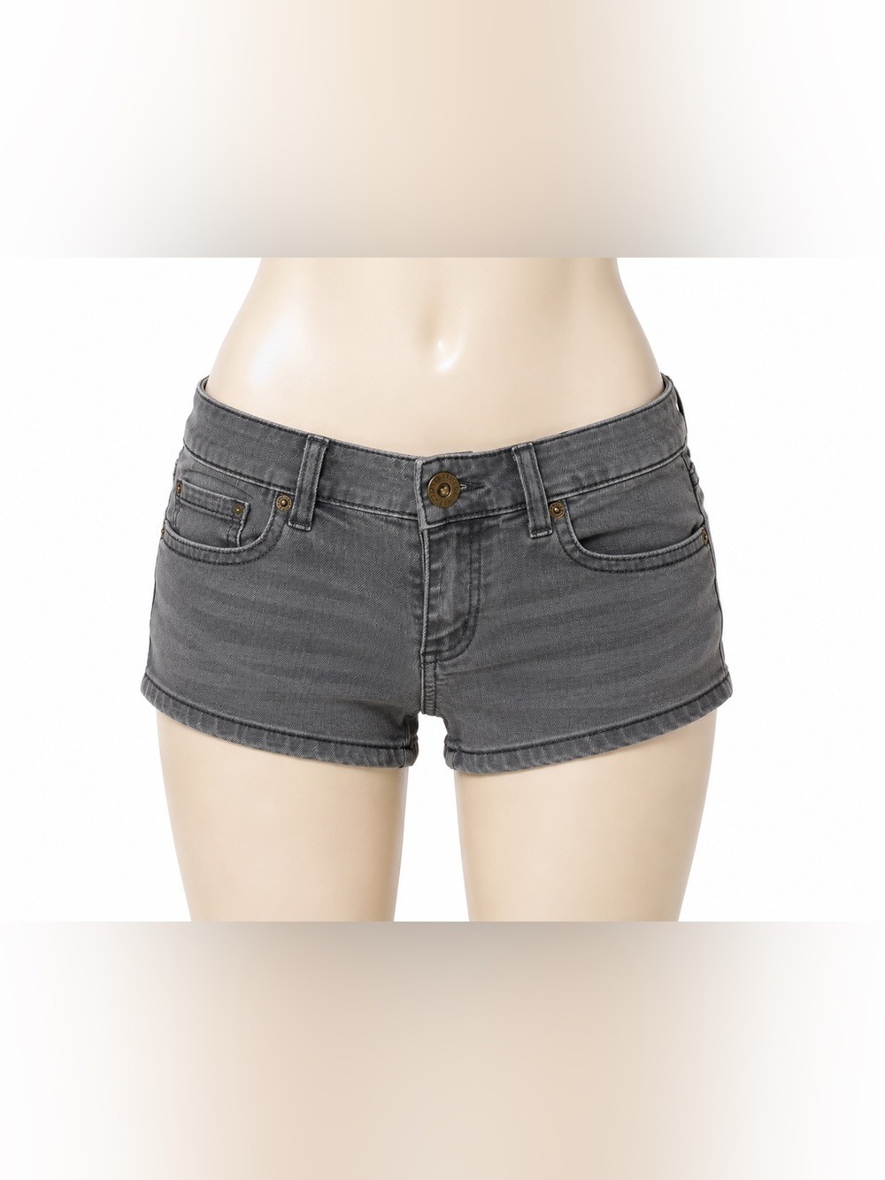 O'Neill Gray Stretch Denim Low Rise Shorts Women's Size 7